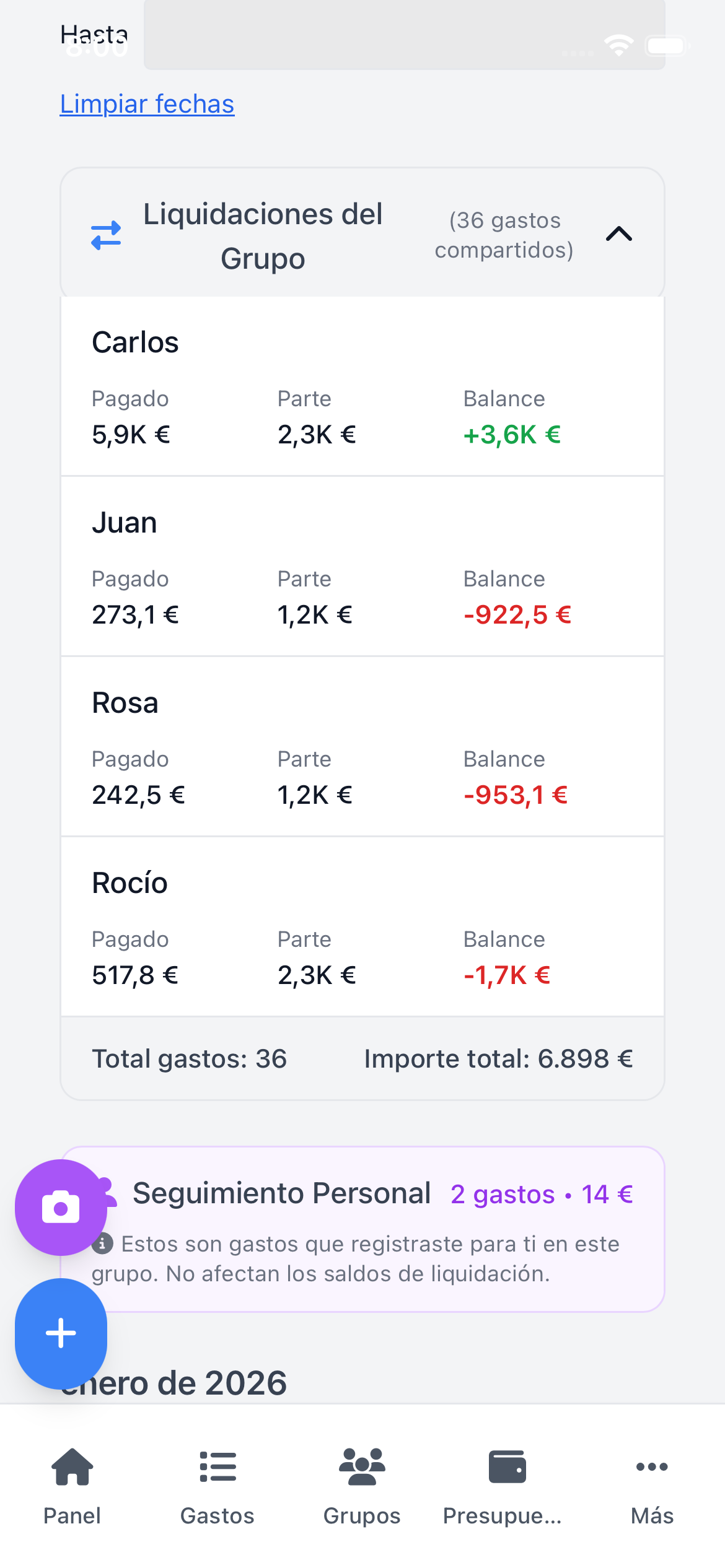 Gastos compartidos entre compañeros de piso